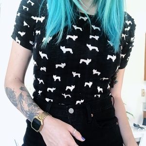 French bulldog printed T-shirt